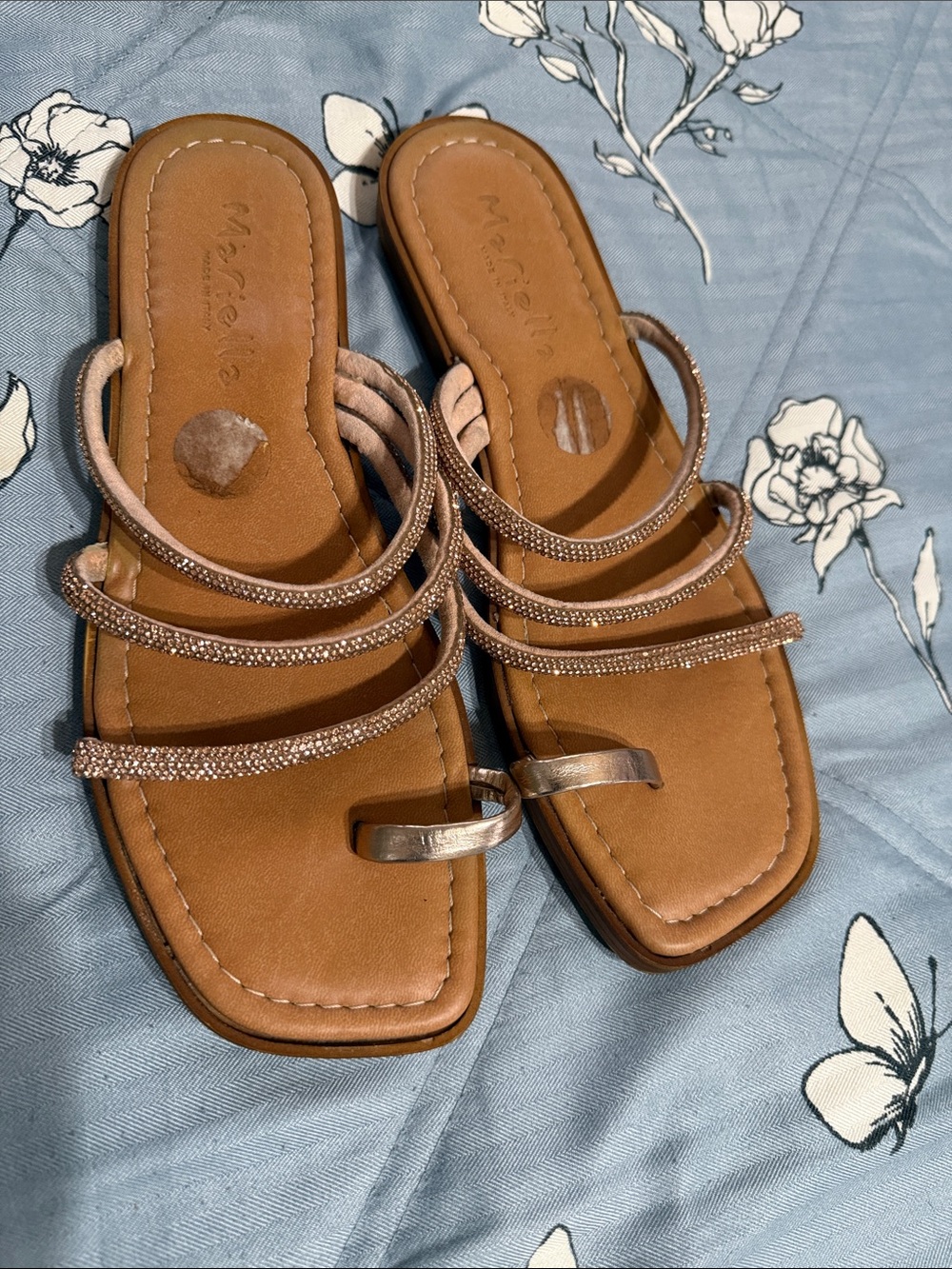 mariella Women's Beautiful Rose Gold Sandal, Made in Italy
